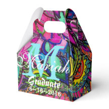 Paisly Feathers Heldere en kleurrijke gunstbox