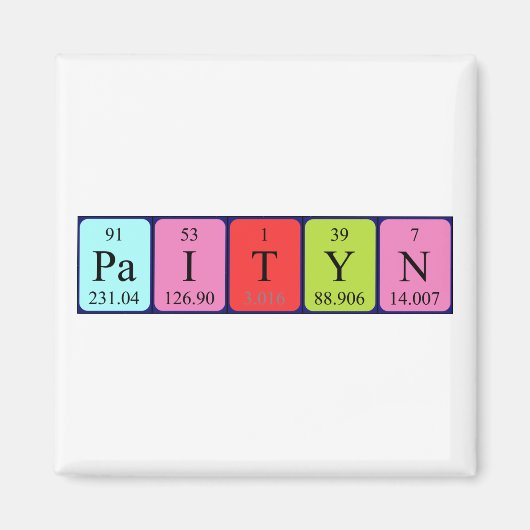 Paityn periodieke tabelnaam magnet (Voorkant)