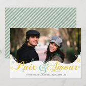 Paix et D'amour Carte de Noël Feestdagenkaart (Voorkant / Achterkant)