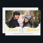 Paix et D'amour Carte de Noël Feestdagenkaart<br><div class="desc">Beautifully printed holiday cards that can be customized. Check out the Origami Prints store for other products that match this design!</div>