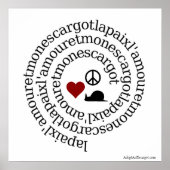 Paix, l'amour et mon escargot poster (Voorkant)