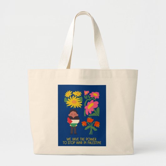 paix pour la Palestine Grote Tote Bag (Voorkant)