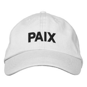 Paix-vrede in Frans wit zwart, modern Geborduurde Pet