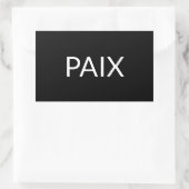 Paix zwart wit Frans vredesimpel minimalistisch Rechthoekige Sticker (Tas)