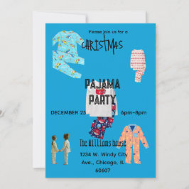 Pajama Christmas Party Invitation Kaart