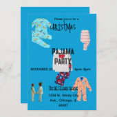 Pajama Christmas Party Invitation Kaart (Voorkant / Achterkant)