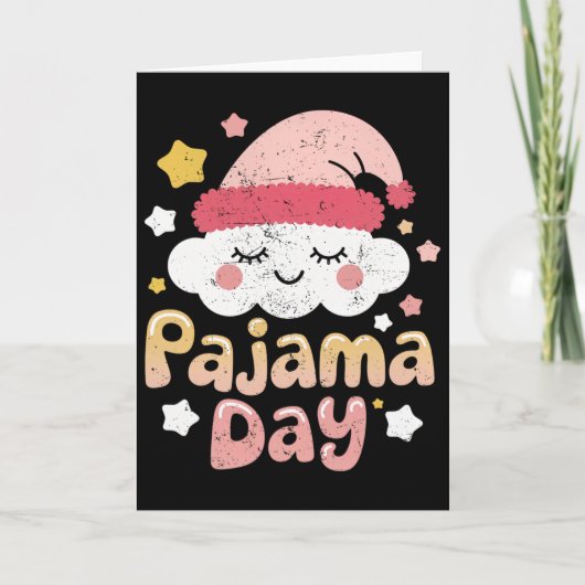 Pajama Day School Spirit Week Fun Cloud Teacher St Kaart (Voorkant)