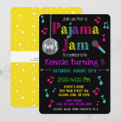 Pajama Jam Party Invite - PJ Dance Party Invite Kaart (Voorkant / Achterkant)