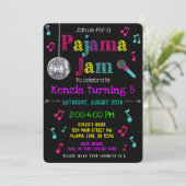 Pajama Jam Party Invite - PJ Dance Party Invite Kaart (Staand voorkant)