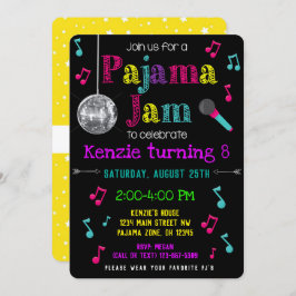 Pajama Jam Party Invite - PJ Dance Party Invite Kaart