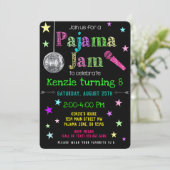 Pajama Jam Party Invite - PJ Dance Party Invite Kaart (Staand voorkant)
