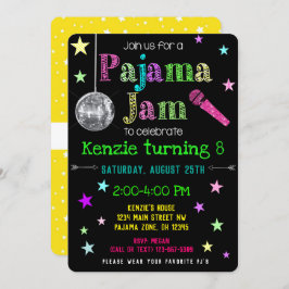 Pajama Jam Party Invite - PJ Dance Party Invite Kaart