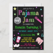 Pajama Jam Party Invite - PJ Dance Party Invite Kaart (Voorkant)