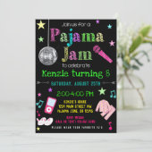 Pajama Jam Party Invite - PJ Dance Party Invite Kaart (Staand voorkant)