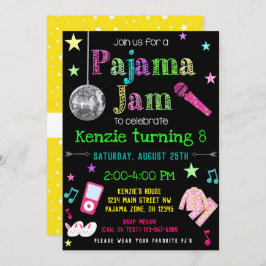 Pajama Jam Party Invite - PJ Dance Party Invite Kaart