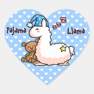 Pajama Llama Hart Sticker