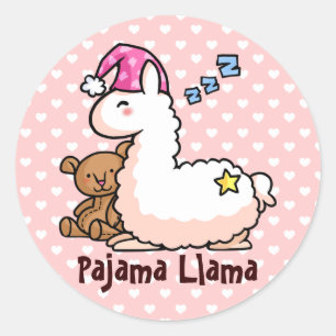 Pajama Llama Ronde Sticker