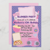 Pajama-partij voor meisjes kaart (Voorkant / Achterkant)