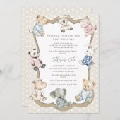 Pajama Party Animal Theme Baby Shower  Kaart (Voorkant / Achterkant)