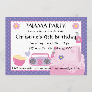 Pajama Party Birthday Kaart