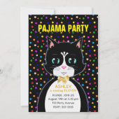 Pajama Party & Cute Tuxedo Birthday Cat Kaart (Voorkant)