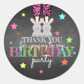 Pajama Party Dank je wel. Ronde Sticker (Voorkant)