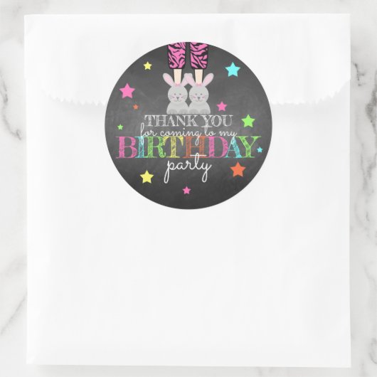 Pajama Party Dank je wel. Ronde Sticker (Tas)