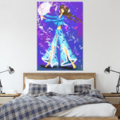 Pajama Party Girl Canvas Print Pillow Fight - Fun (Insitu (Slaapkamer))