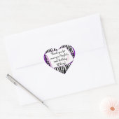 Pajama Party Heart Paarse Sticker (Envelop)