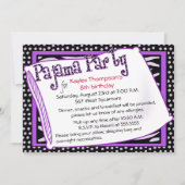 Pajama Party in Black en Paars Kaart (Voorkant)