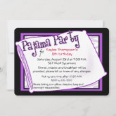 Pajama Party in Black en Paars Kaart (Voorkant)