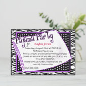 Pajama Party in Black en Paars Kaart (Staand voorkant)