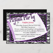 Pajama Party in Black en Paars Kaart (Voorkant / Achterkant)