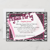 Pajama Party in Black en Roze Stippen Kaart (Voorkant)