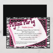 Pajama Party in Black en Roze Stippen Kaart (Voorkant / Achterkant)
