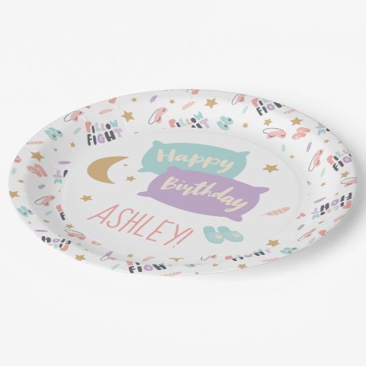 Pajama Party - Meisjes van elke leeftijd Happy Bir Papieren Bordje (Gekanteld)