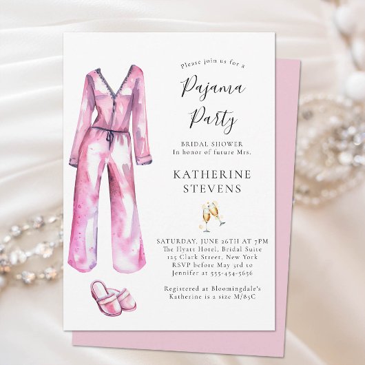 Pajama Party PJ Lingerie Slumber Vrijgezellenfeest Kaart