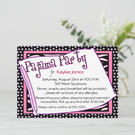 Pajama Party Polka Dot Pinks Kaart (Staand voorkant)
