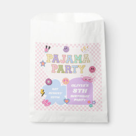 Pajama Party Preppy Varsity Patch Verjaardagsfeest Bedankzakje