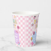 Pajama Party Preppy Varsity Patch Verjaardagsfeest Papieren Bekers (Rechts)