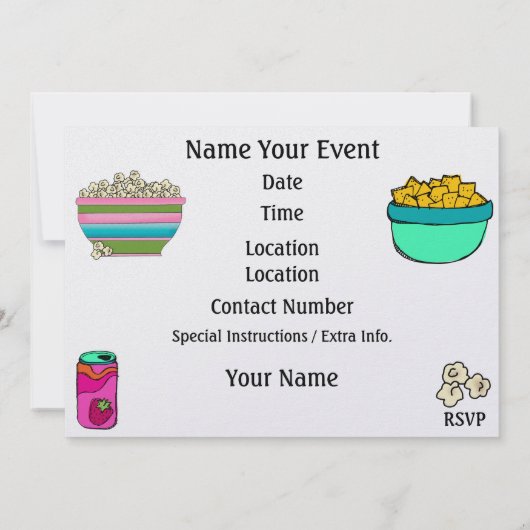 Pajama Party / Slaap over - SRF Kaart (Achterkant)