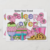 Pajama Party / Slaap over - SRF Kaart (Voorkant / Achterkant)