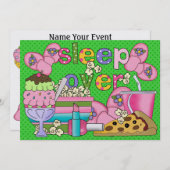 Pajama Party / Slaap over - SRF Kaart (Voorkant / Achterkant)