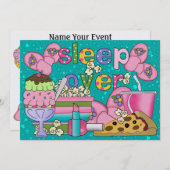 Pajama Party / Slaap over - SRF Kaart (Voorkant / Achterkant)