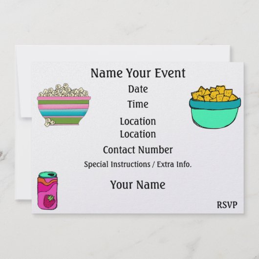 Pajama Party / Slaap over - SRF Kaart (Achterkant)