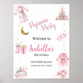 Pajama Party Sleepover Party Poster Welkomstbord (Voorkant)