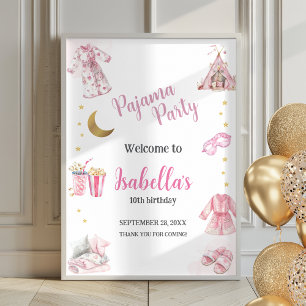 Pajama Party Sleepover Party Poster Welkomstbord