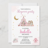Pajama Party Sleepover Party Waterverf Kaart (Voorkant)