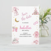 Pajama Party Sleepover Party Waterverf Save The Date (Staand voorkant)