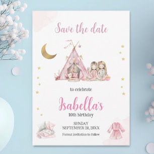 Pajama Party Sleepover Party Waterverf Save The Date